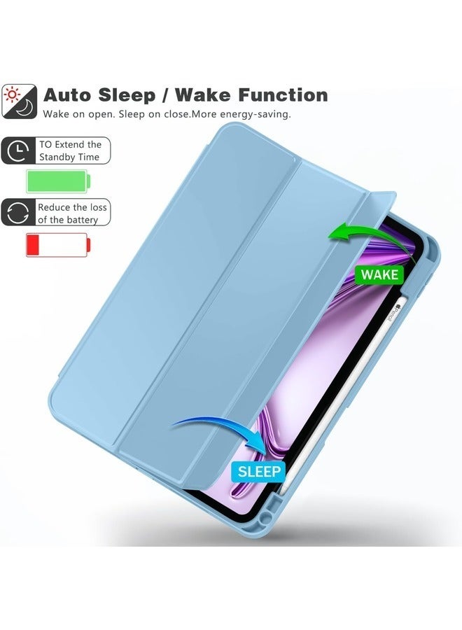 Azure Blue iPad Air 13-Inch M2 (2024) Case with Pencil Holder – Smart Case with Auto Wake/Sleep, Touch ID Support, and USB-C Pencil Compatibility - Image 4