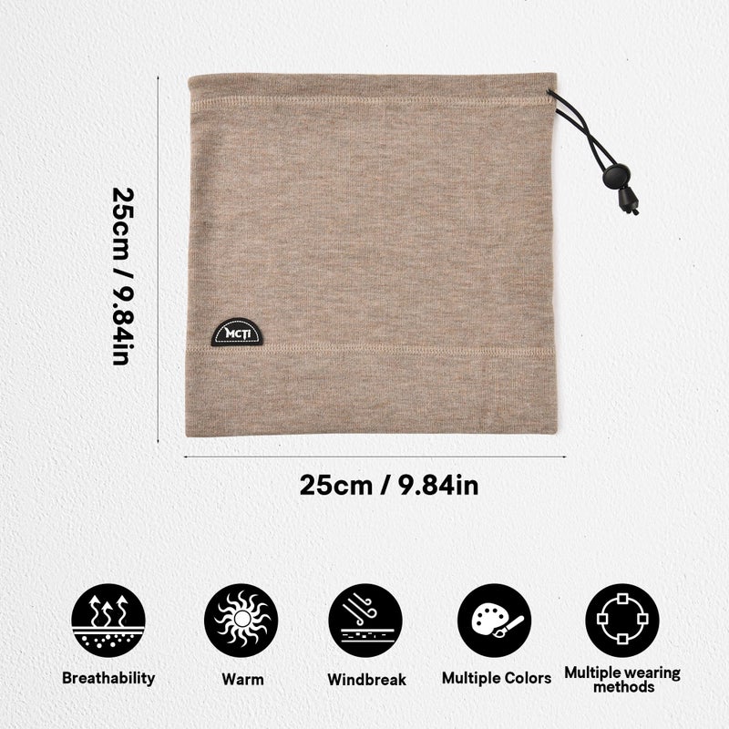 MCTi Neck Gaiter Warmer Winter Fleece Scarves Beanie Hat for Skiing Cycling Elastic Closure Black - Image 5