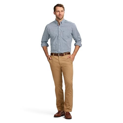 IZOD Men's American Chino Flat-Front Straight-Fit Pants, English Khaki, 36W x 29L - Image 4