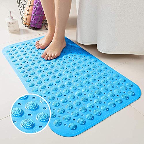Leeonz® Bathroom Mat, 30 x 18 Inches Non-Slip Shower Mats with Suction Cups and Drain Holes, Bathtub Mats Bathroom Mats Machine Washable (Dark Blue) - Image 5
