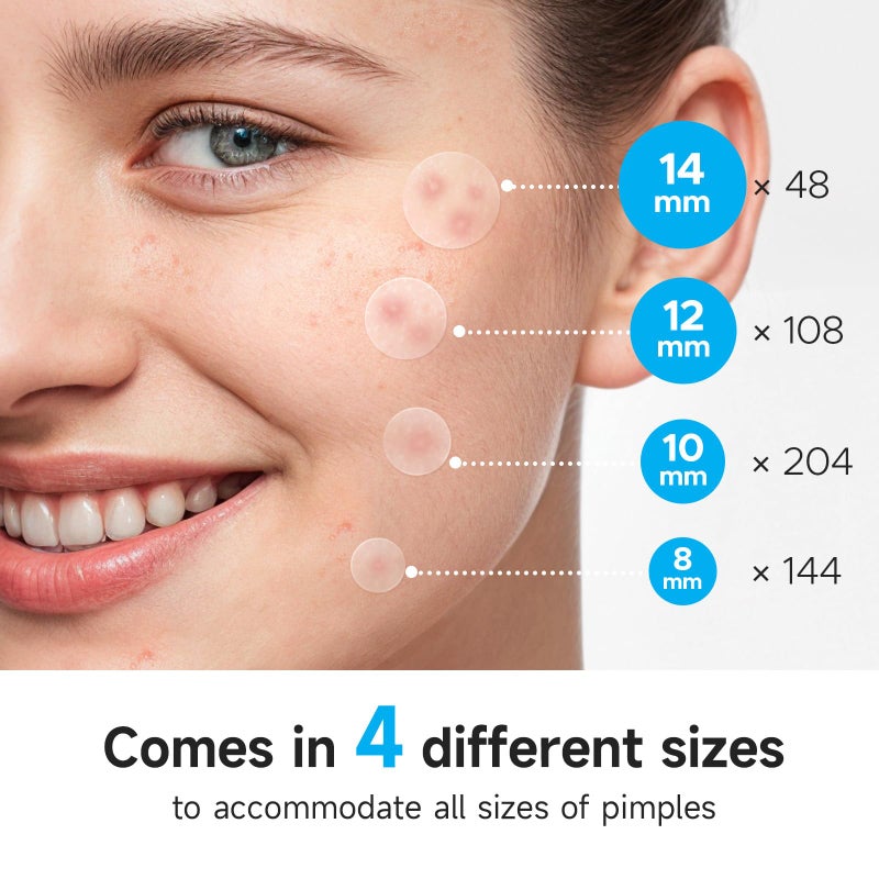 Glowpatch Pimple Patches for Face (504 Count), FSA Eligible Acne Patch Bulk, Zit Stickers 4 Sizes, Hydrocolloid Spot Stickers, Clear Acne Dots for Covering Zits, Blemishes and Breakouts - Image 3
