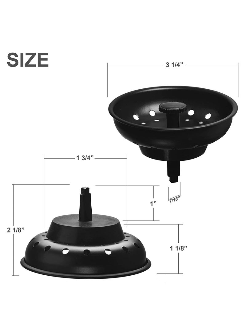 شو وو 2PCS Kitchen Sink Strainer Replacement, Stopper Combo Basket Electroplated Stainless Steel Rubber Bottom for Standard 3-1/2 inch Drain - Image 4