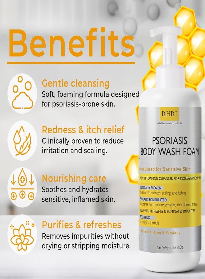 Terramed Just Think Comfort Psoriasis Body Wash Sensitive Skin | Psoriasis Treatment for Skin | Clinically Proven to Reduce Redness, Scaling & Itching | No Sulfates, Parabens | Free Scrubber Brush | 16 Fl.Oz - Image 2