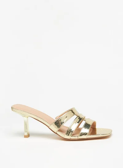 سيليست Women's Textured Slip-On Sandals with Stiletto Heels
