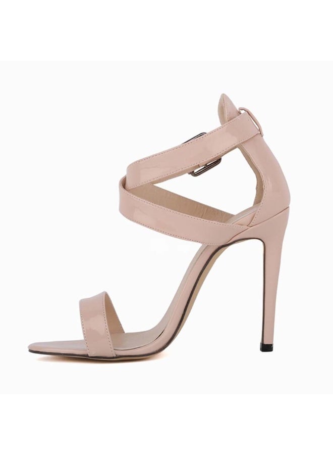 Loquat Cut-Out Candy Color Stiletto Sandals nude - Image 1
