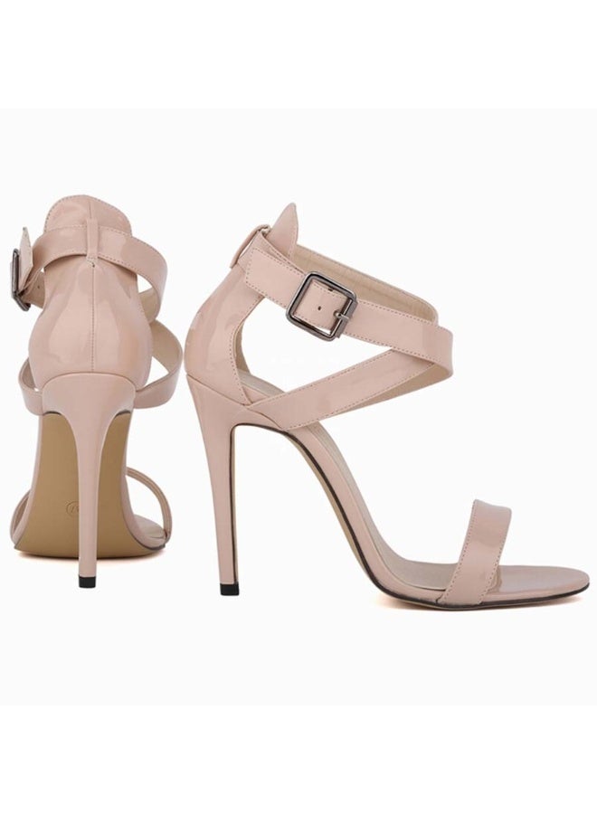 Loquat Cut-Out Candy Color Stiletto Sandals nude - Image 2