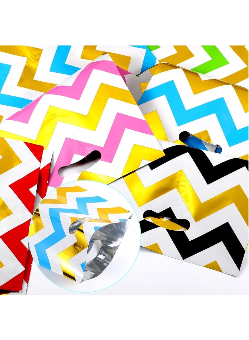KASTWAVE 50 Pcs Plastic Gift Bags, 9.8 * 6.5 inch Colorful Candy Bag with Handle Gift Bags for Kids Girls Boys Birthday Toy Goodies  Birthday Wedding Party - Image 4