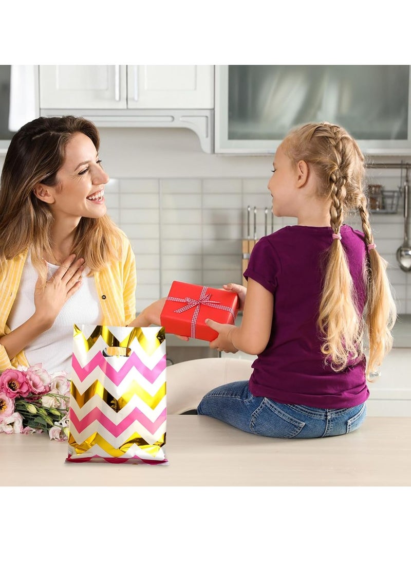 KASTWAVE 50 Pcs Plastic Gift Bags, 9.8 * 6.5 inch Colorful Candy Bag with Handle Gift Bags for Kids Girls Boys Birthday Toy Goodies  Birthday Wedding Party - Image 5