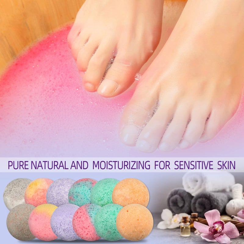 MAGIHERBE Foot Bath Bombs 12 Pack,Organic Foot Soak with Bath Salt,Foot Spa Bomb Rich Essential Oils for Dry Cracked, Athletes Foot, Stubborn Foot Odor Scent,Tired Sore Feet - Image 4