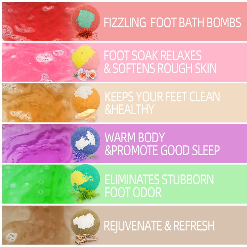 MAGIHERBE Foot Bath Bombs 12 Pack,Organic Foot Soak with Bath Salt,Foot Spa Bomb Rich Essential Oils for Dry Cracked, Athletes Foot, Stubborn Foot Odor Scent,Tired Sore Feet - Image 5