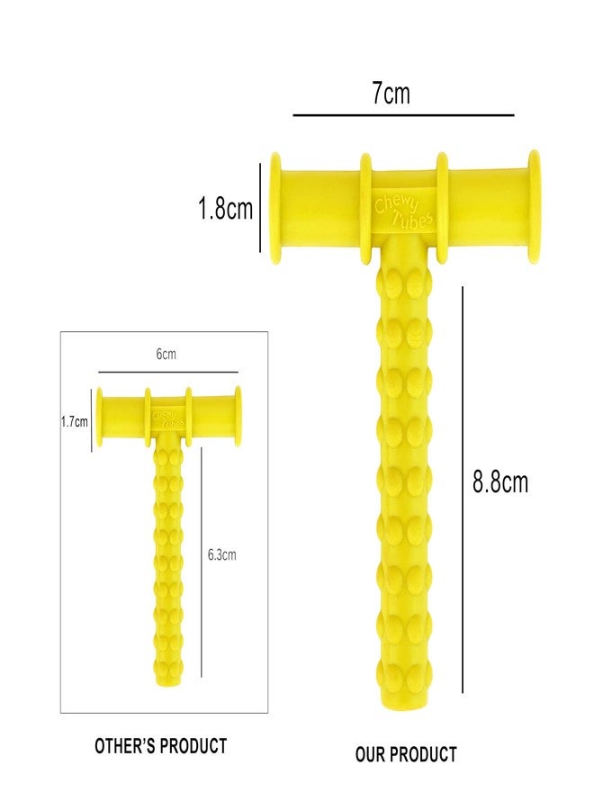 MJ Talk Tools® Opt (Oral Placement Therapy) Chewy Tube| Non-Toxic Biting Toy for Effective Oral Sensory Therapy | Texture Chewing Tube for Autism | Teether for Children and Adults (Red + Yellow) - Image 3