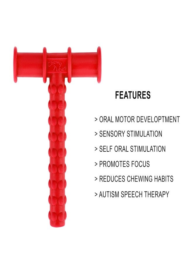 MJ Talk Tools® Opt (Oral Placement Therapy) Chewy Tube| Non-Toxic Biting Toy for Effective Oral Sensory Therapy | Texture Chewing Tube for Autism | Teether for Children and Adults (Red + Yellow) - Image 5