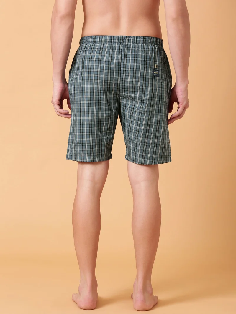 Joven JOVEN Men Checked Cotton Lounge Shorts