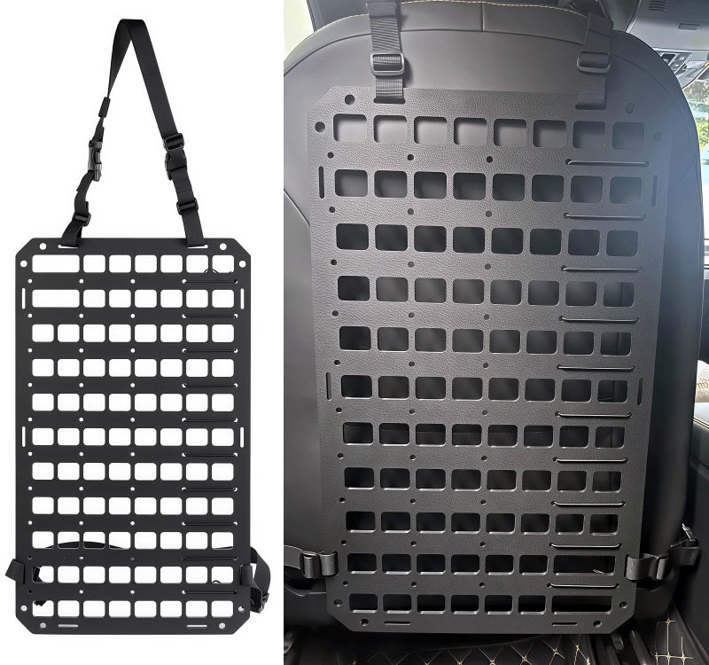 TACNEX Rigid MOLLE Panel for Car Seat Back Organizer Vehicle EDC Tactical Gear Holder Pouch Holster Mount Rack Modular Storage Plate Auto Interior Accessories for Truck Pickup SUV Van - Image 1