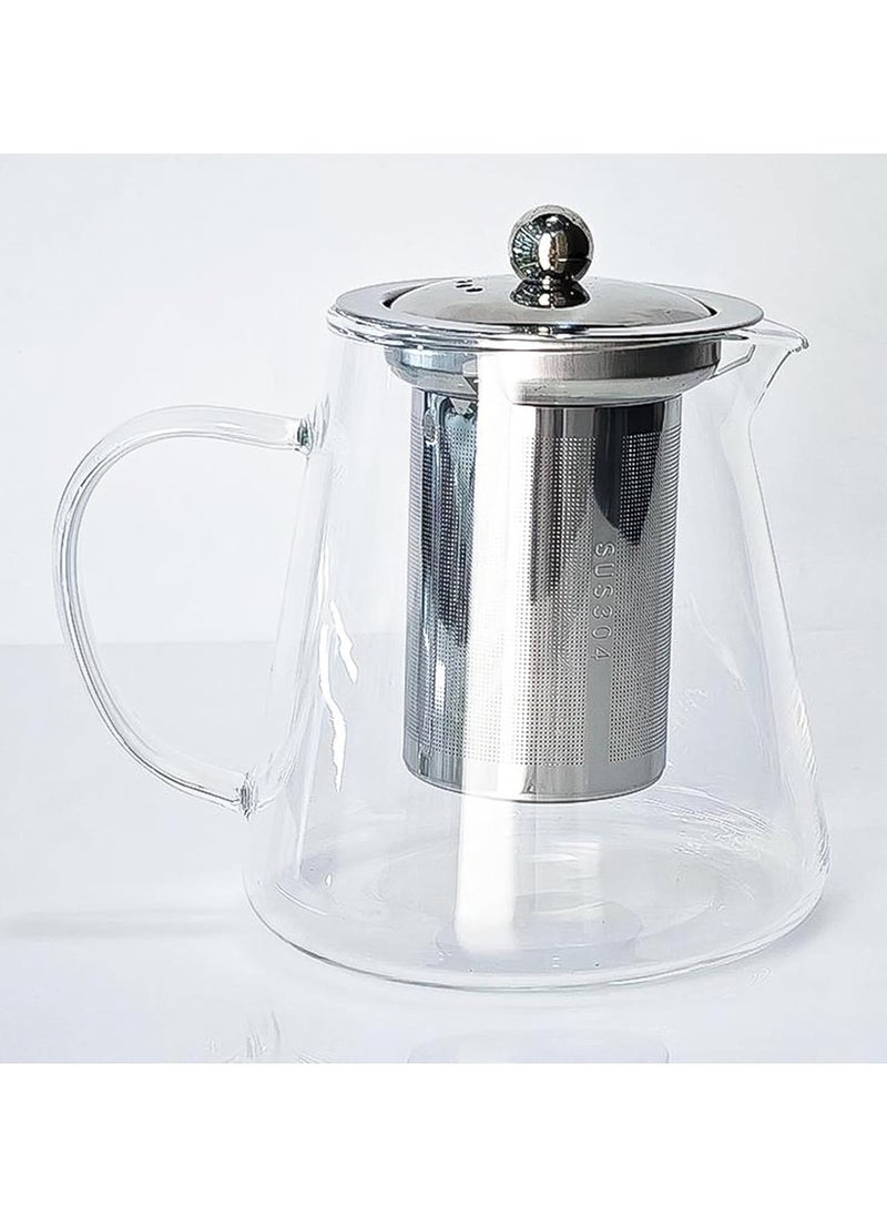 Generic - Kettle 550ml Tea Kettle Borosilicate Glass Hot Water Kettle with Stainless Steel Infuser and Lid Tea Pot Kettle for Green Tea, Hot Water, Milk, Coffee - Image 1