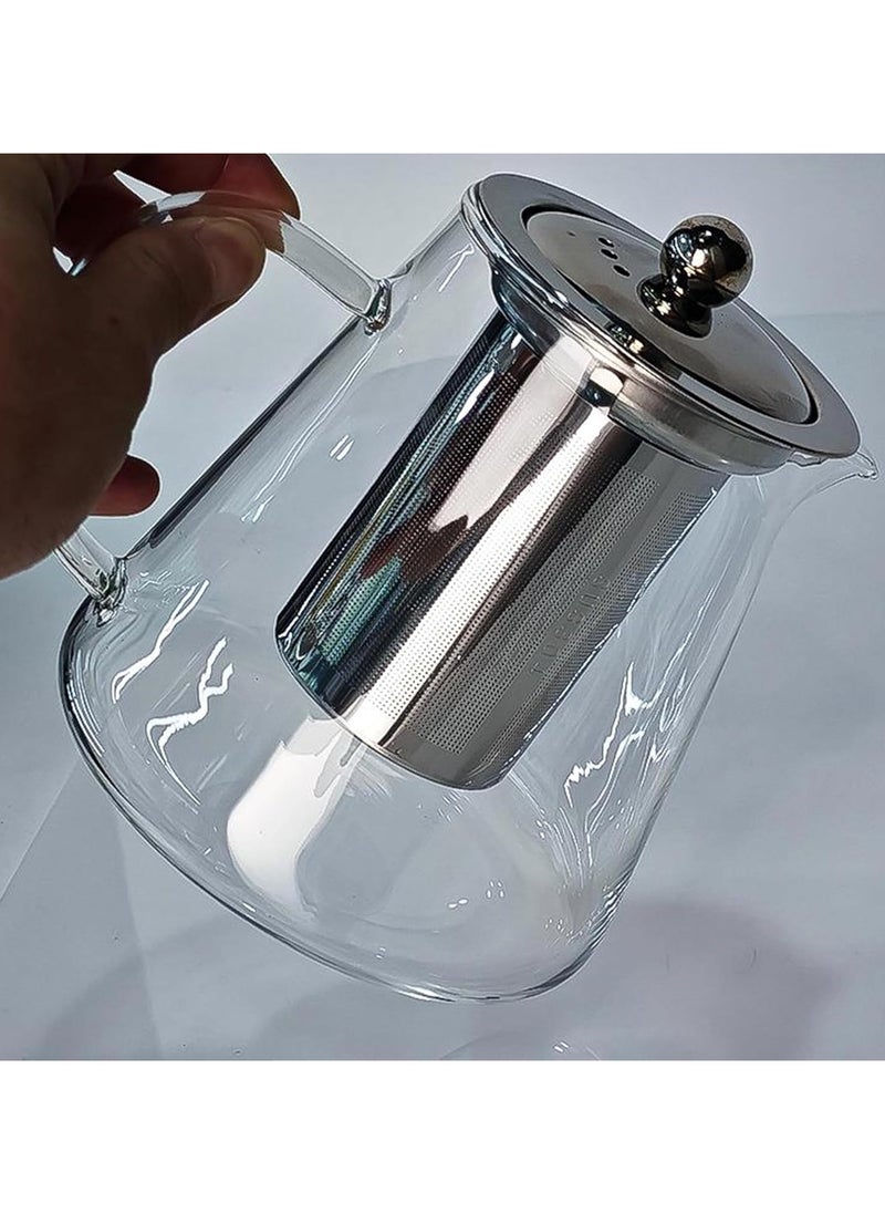 Generic - Kettle 550ml Tea Kettle Borosilicate Glass Hot Water Kettle with Stainless Steel Infuser and Lid Tea Pot Kettle for Green Tea, Hot Water, Milk, Coffee - Image 1