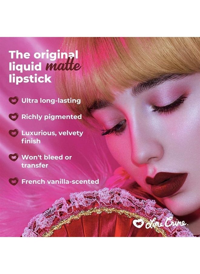 Lime Crime Velvetines Liquid Matte Lipstick, Wicked - French Vanilla Scent - Long-Lasting Velvety Matte Lipstick - Won't Bleed or Transfer - Vegan  - Image 4