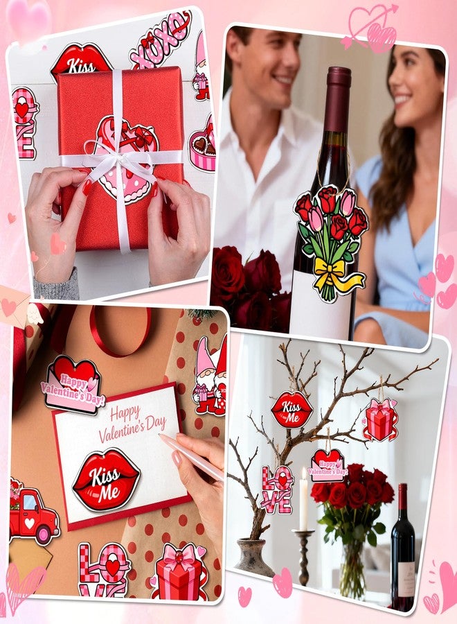VinTS 36 Pcs Valentine‘s Day Wooden Hanging Ornaments Valentines Tree Decorations Pink Red Gnome Wood Cutouts with Ropes XOXO Love Signs Valentines Day Decor for Home Party Decoration - Image 4