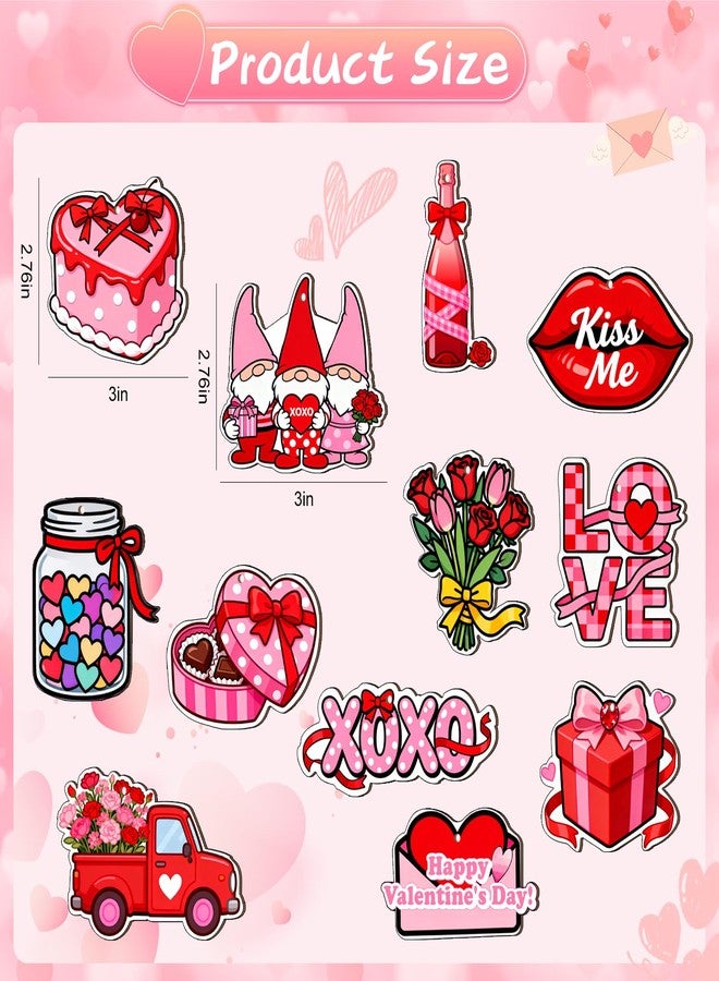 VinTS 36 Pcs Valentine‘s Day Wooden Hanging Ornaments Valentines Tree Decorations Pink Red Gnome Wood Cutouts with Ropes XOXO Love Signs Valentines Day Decor for Home Party Decoration - Image 3