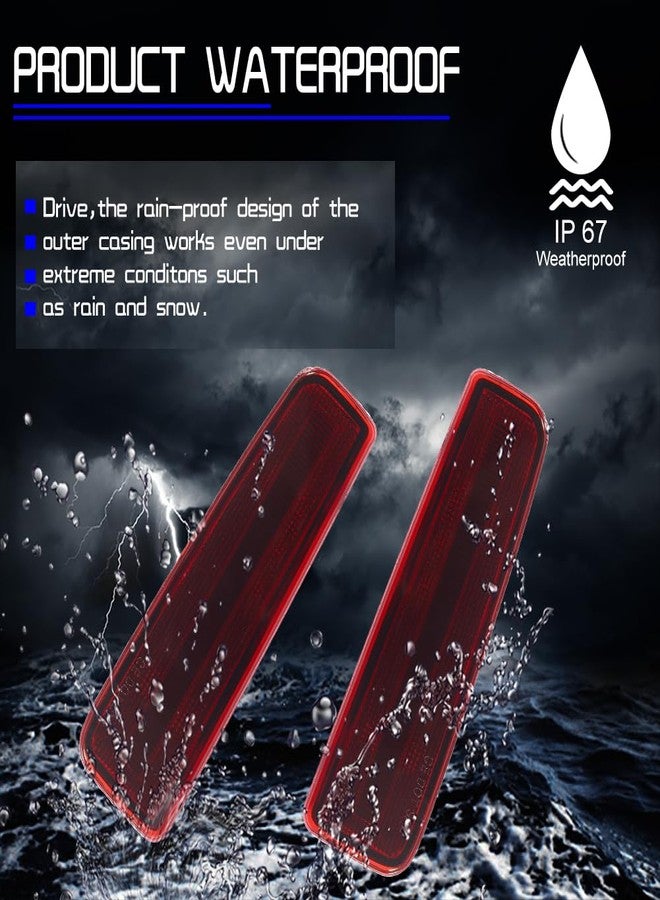 TurningMax For 2013 2014 2015 Honda Accord Coupe LED Rear Bumper Reflector Tail Brake Light housings Red Lens 33505T3LA02 / 33505-T3L-A02 - Image 3