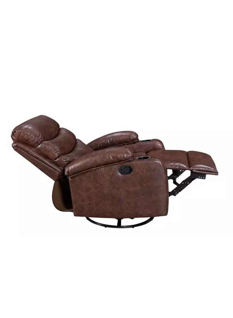 Homez Recliner Chair with Rocking and Swivel Function Brown - Image 5