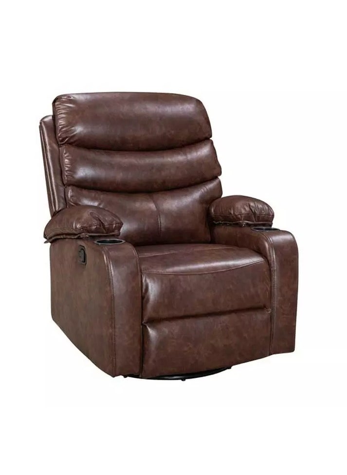 Homez - Recliner Chair with Rocking and Swivel Function Brown - Image 1