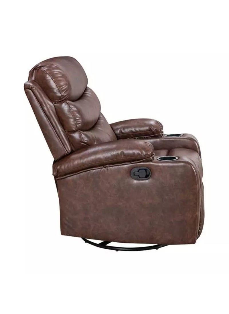 Homez - Recliner Chair with Rocking and Swivel Function Brown - Image 1