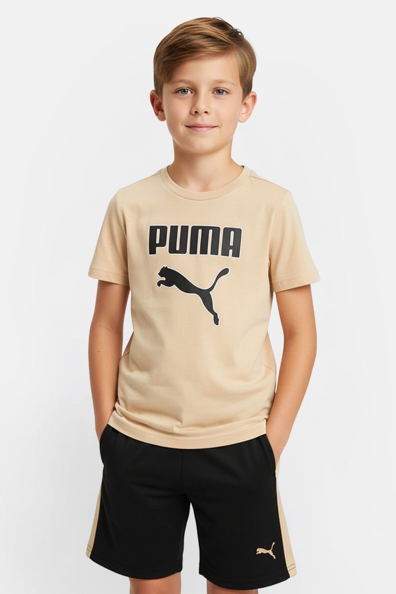 PUMA طقم تي شيرت قصير الأكمام وشورتات للأطفال الأولاد من علامه تجارية مكون من قطعتين، متعدد الألوان - Image 1