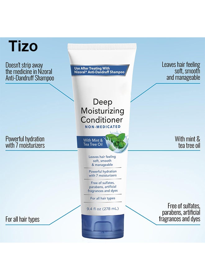 Tizo Nizoral Deep Moisturizing Conditioner With Mint & Tea Tree Oil For All Hair Types - Free Of Sulfates, Parabens, Artificial Fragrances And Dyes, 9.4 oz - Image 2