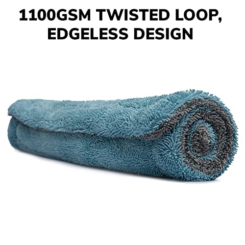 ShineXPro Microfiber Cloth For Car - Puremagic 1100 Gsm Twisted Loop Super Absorbent Towel - Edgeless Design With Plush Pile, Lint Free Cloth For Drying & Detailing, Transparent - Image 2