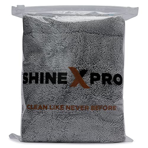 ShineXPro Microfiber Cloth For Car - Puremagic 1100 Gsm Twisted Loop Super Absorbent Towel - Edgeless Design With Plush Pile, Lint Free Cloth For Drying & Detailing, Transparent - Image 5