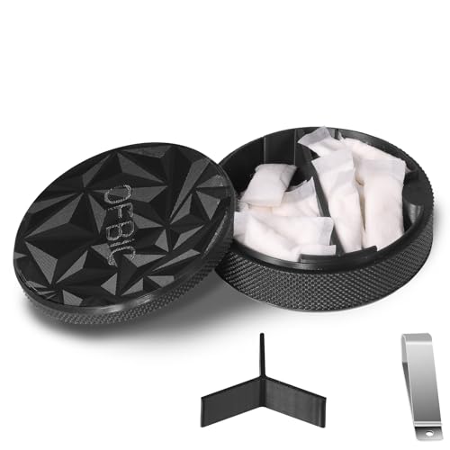 OFBIC Pouch Container with Divider and Magnetic Lid, Plastic Container & Can Compatible with ZYN/NZE/Alpha, Lightweight Pill Box, Comes with Sun Visor Clip (Magnetic Lid-Light Refracting) - Image 1