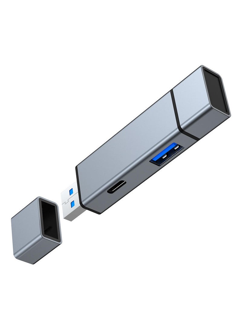 Samu - Multi-port Multi-functional Aluminum Alloy Card Reader, USB + Type C To 3.0 USB + USB C + SD + TF Card Reader - Image 1
