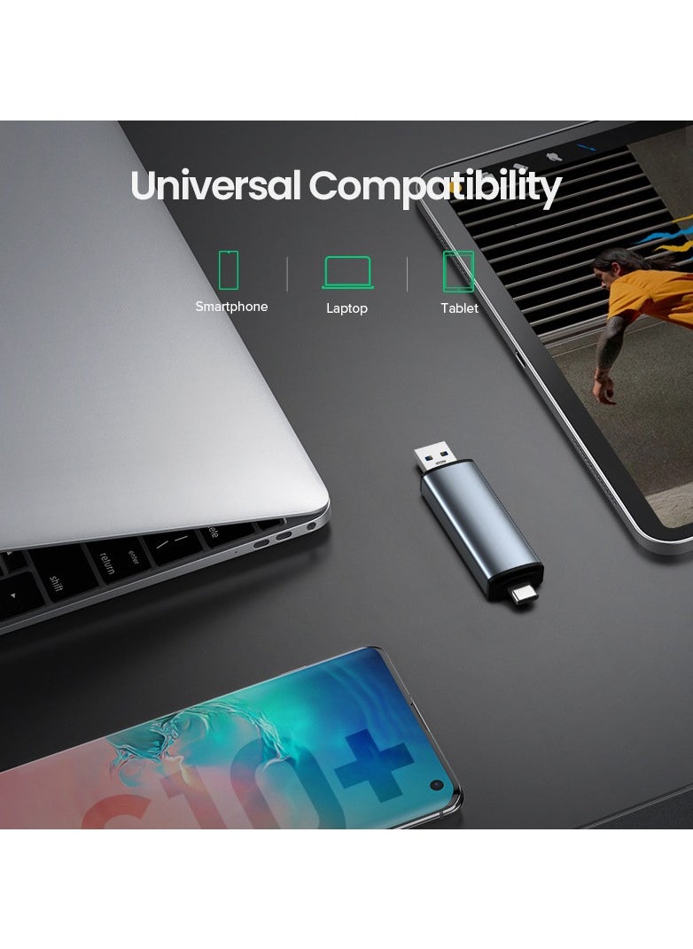Samu - Multi-port Multi-functional Aluminum Alloy Card Reader, USB + Type C To 3.0 USB + USB C + SD + TF Card Reader - Image 1
