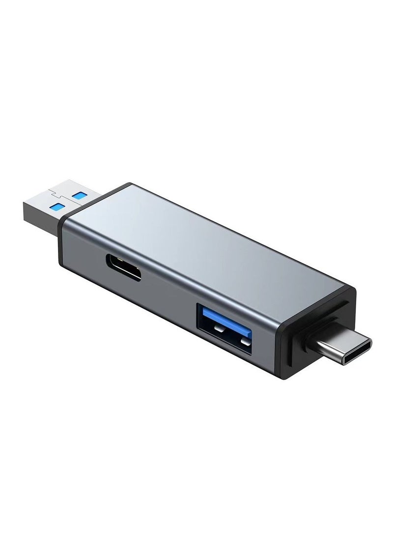 Samu - Multi-port Multi-functional Aluminum Alloy Card Reader, USB + Type C To 3.0 USB + USB C + SD + TF Card Reader - Image 1