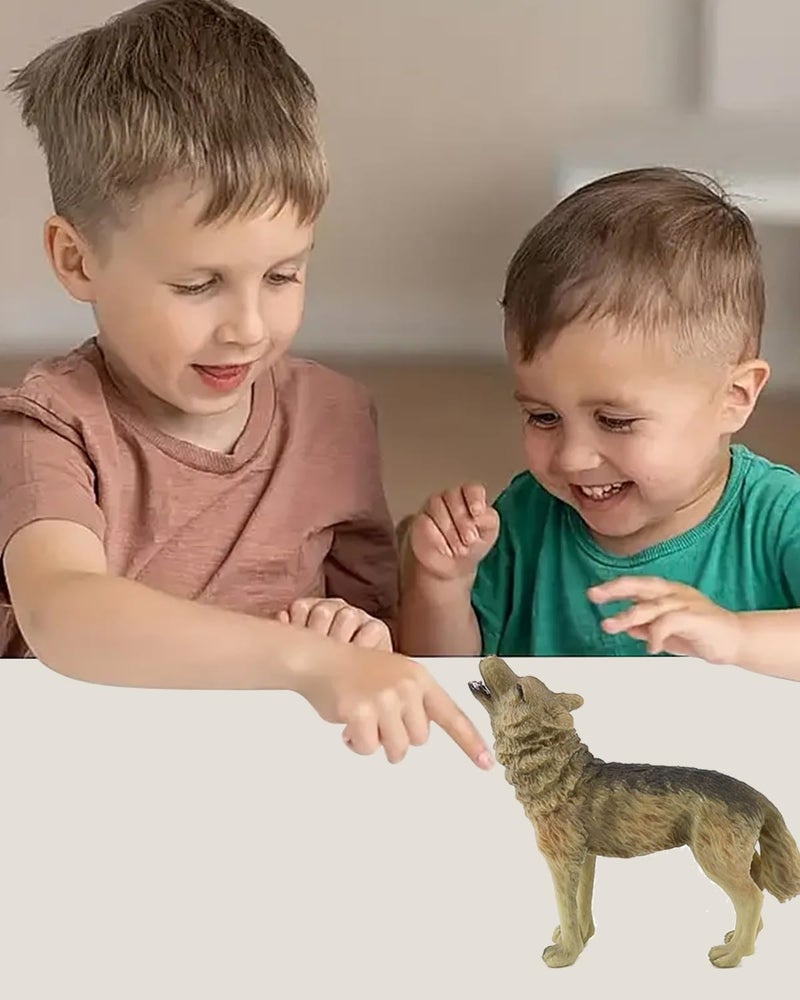 KalamkariX Wolf Toy, Realistic Howling Wolf Figurine for Kids, Animal Model Collectible, Educational Learning Toy for Children, Durable Decorative Display Piece for Home and Classroom - Image 4