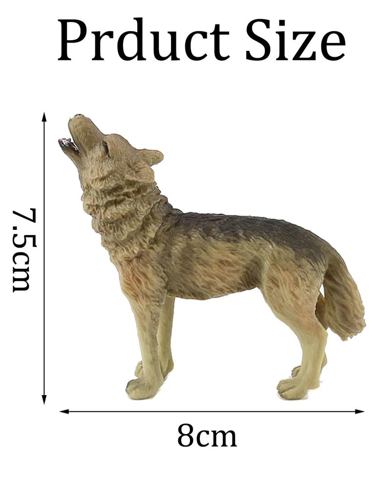 KalamkariX Wolf Toy, Realistic Howling Wolf Figurine for Kids, Animal Model Collectible, Educational Learning Toy for Children, Durable Decorative Display Piece for Home and Classroom - Image 2