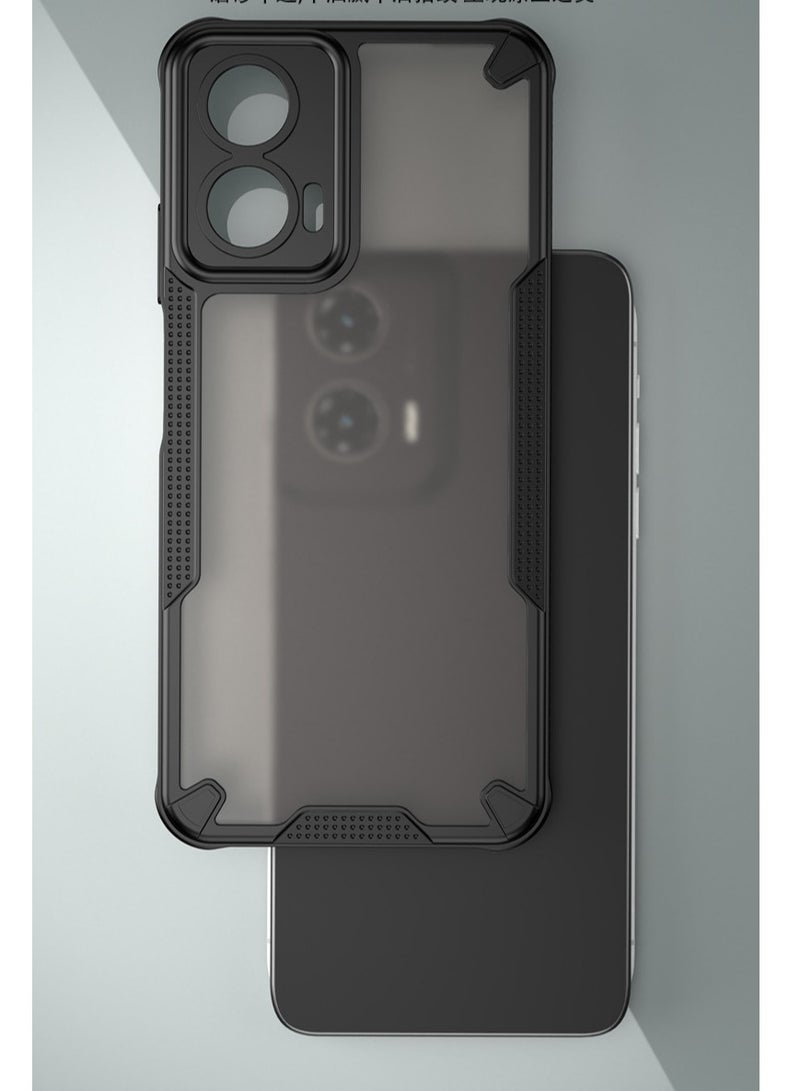 for Motorola G35 5G Case, TPU + PC Cover Full Portection Shockproof Flexible Frosted Phone Case for Motorola G35 5G, Black - Image 5