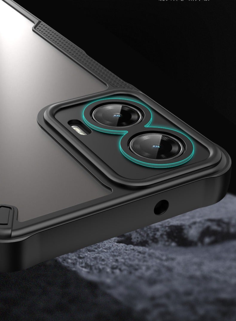 for Motorola G35 5G Case, TPU + PC Cover Full Portection Shockproof Flexible Frosted Phone Case for Motorola G35 5G, Black - Image 4