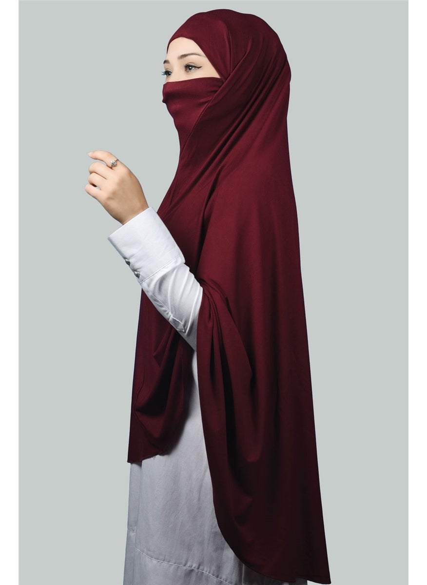 Altobeh - وشاح عملي جاهز الصنع من Altobeh - غطاء صلاة سوفليه (5XL) - أحمر كلاريت - Image 1