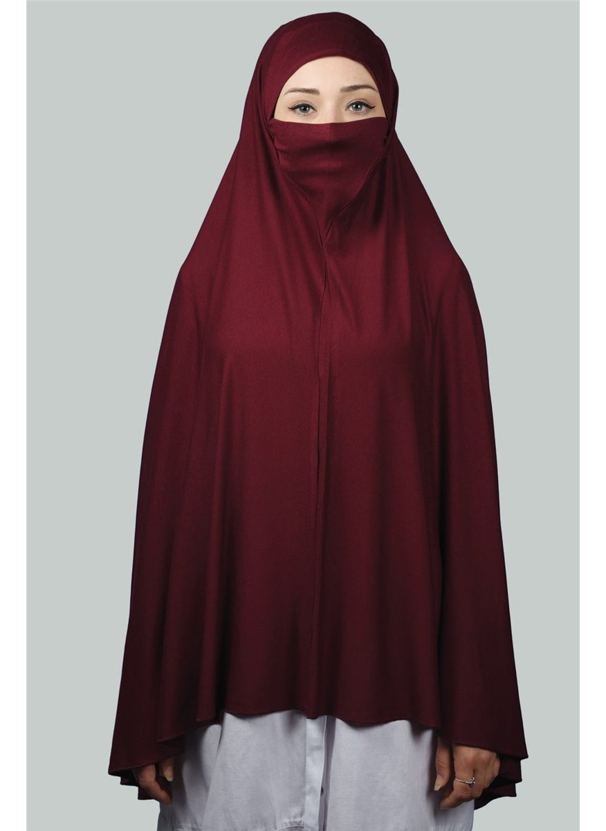 Altobeh - وشاح عملي جاهز الصنع من Altobeh - غطاء صلاة سوفليه (5XL) - أحمر كلاريت - Image 1