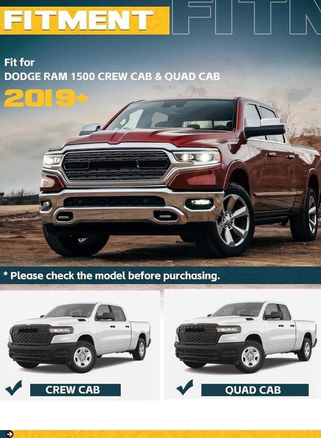 Trumgeta 6" EZ Side Steps Fit for 2019-2026 Dodge Ram 1500 Crew Cab Quad Cab, No Drill Truck Aluminum Running Boards, 350 lbs Per Panel Black Nerf Bars Ram Accessories - Image 3