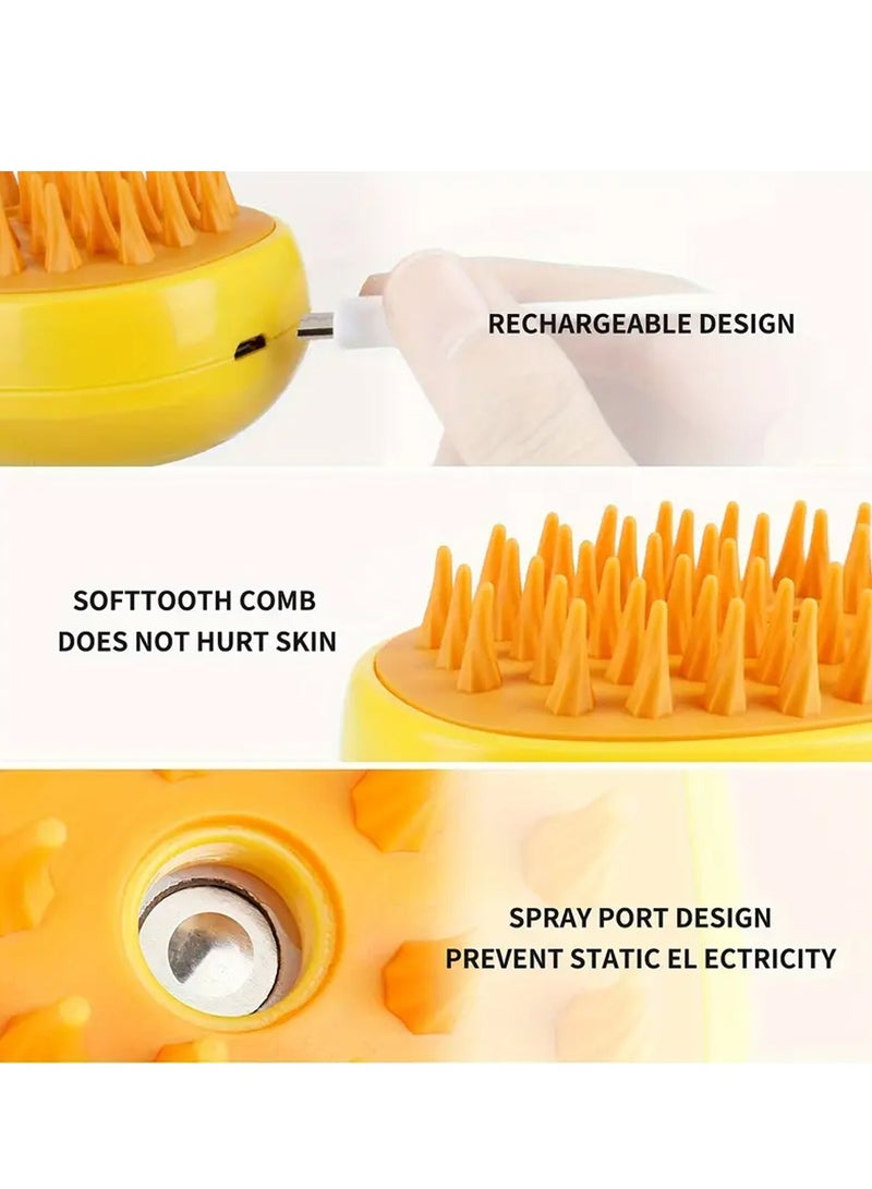 Generic Cat Steam Brush, 3 in 1 Cat Brush, Long Short Hair Dog Brush with USB Charger and No-Wash Serum, Cat Brush for Massage  - Image 4