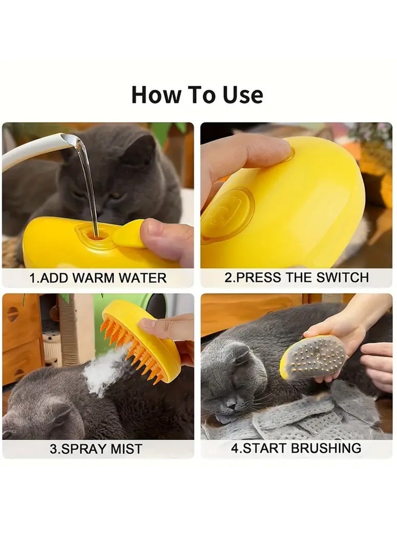 Generic Cat Steam Brush, 3 in 1 Cat Brush, Long Short Hair Dog Brush with USB Charger and No-Wash Serum, Cat Brush for Massage  - Image 5