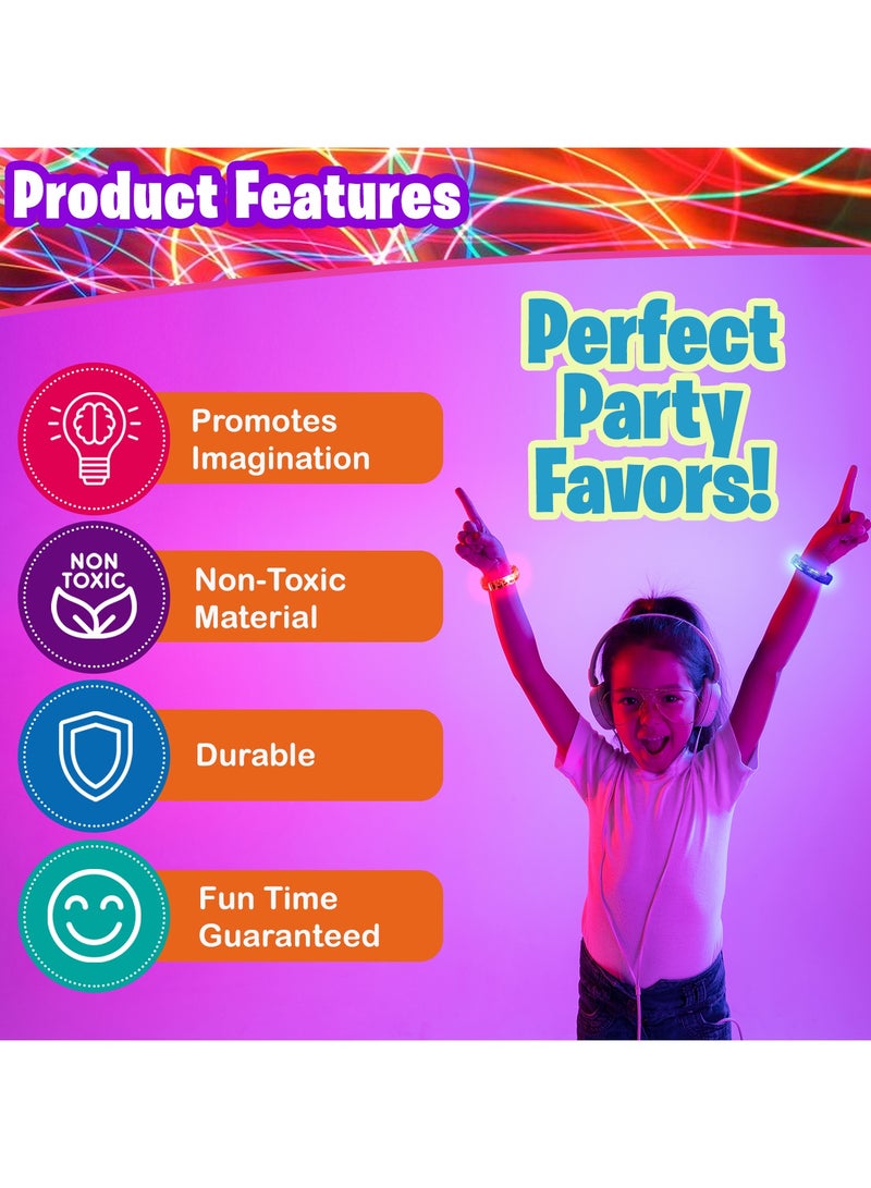 Home Smart Home Smart Glow Bracelets Set of 12 Pcs Assorted Color Glow in the Dark Wristbands Bracelet Toy for Kid's and Adults Neon Light Party Supplies - Image 2
