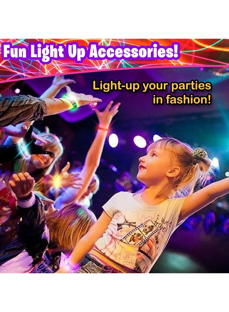 Home Smart Home Smart Glow Bracelets Set of 12 Pcs Assorted Color Glow in the Dark Wristbands Bracelet Toy for Kid's and Adults Neon Light Party Supplies - Image 4