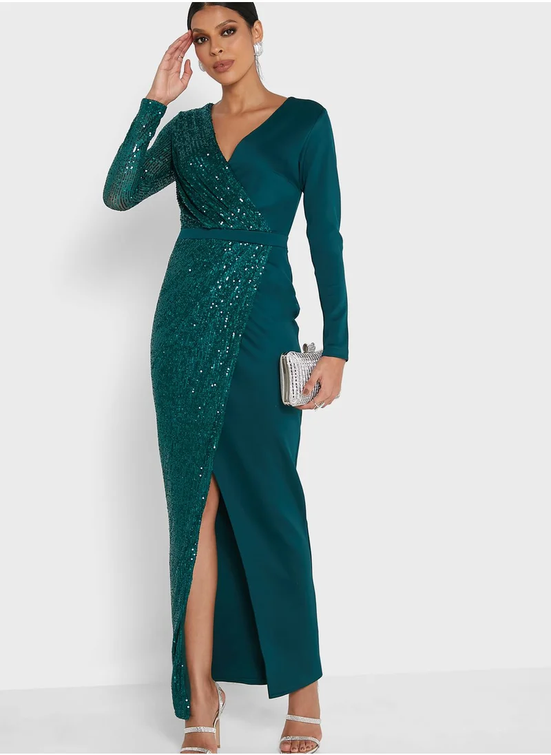 Ella Limited Edition Shimmer Wrap Dress