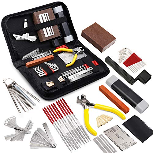 MIFOGE 45Pcs Guitar Repairing Maintenance Tool Kit with Carry Bag Large Care Set of Tools For Acoustic Guitar Electric guitar Ukulele Bass Banjo,Perfect Gift for Music or String Instrument Enthusiast - Image 1