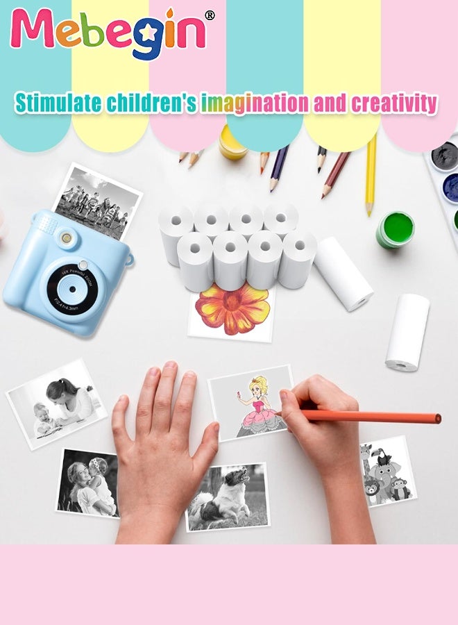 MEBEGIN 12 Rolls Kids Camera Print Paper Refill, Kids Instant Print Camera Photo Papers, 57x 25mm Thermal Paper Rolls, Compatible with Most Children Instant Print Camera, HD Printing, BPA Free - Image 4