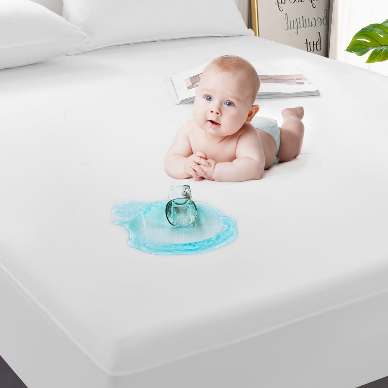 GRT 1 Pack 100% Waterproof Mattress Protector Twin Size, Breathable & Noiseless Waterproof Mattress Cover Fitted Deep Pocket from 5" to 19", Smooth Washable Twin Bed Protector - Vinyl Free - Image 1